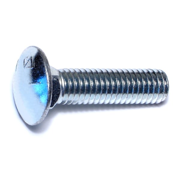 Midwest Fastener Carriage Bolt, Square Neck, 14 (Coarse), 1-3/4 in L, Steel, Zinc Plated, 50 PK 07510 - main